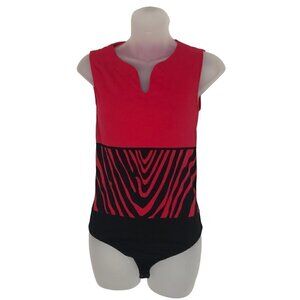 Wolford Red And Black Bodysuit Size S